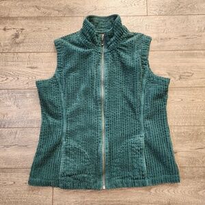 Woolrich Womens Vest Full Zip Sweater W/Pockets Size Large Green VTG